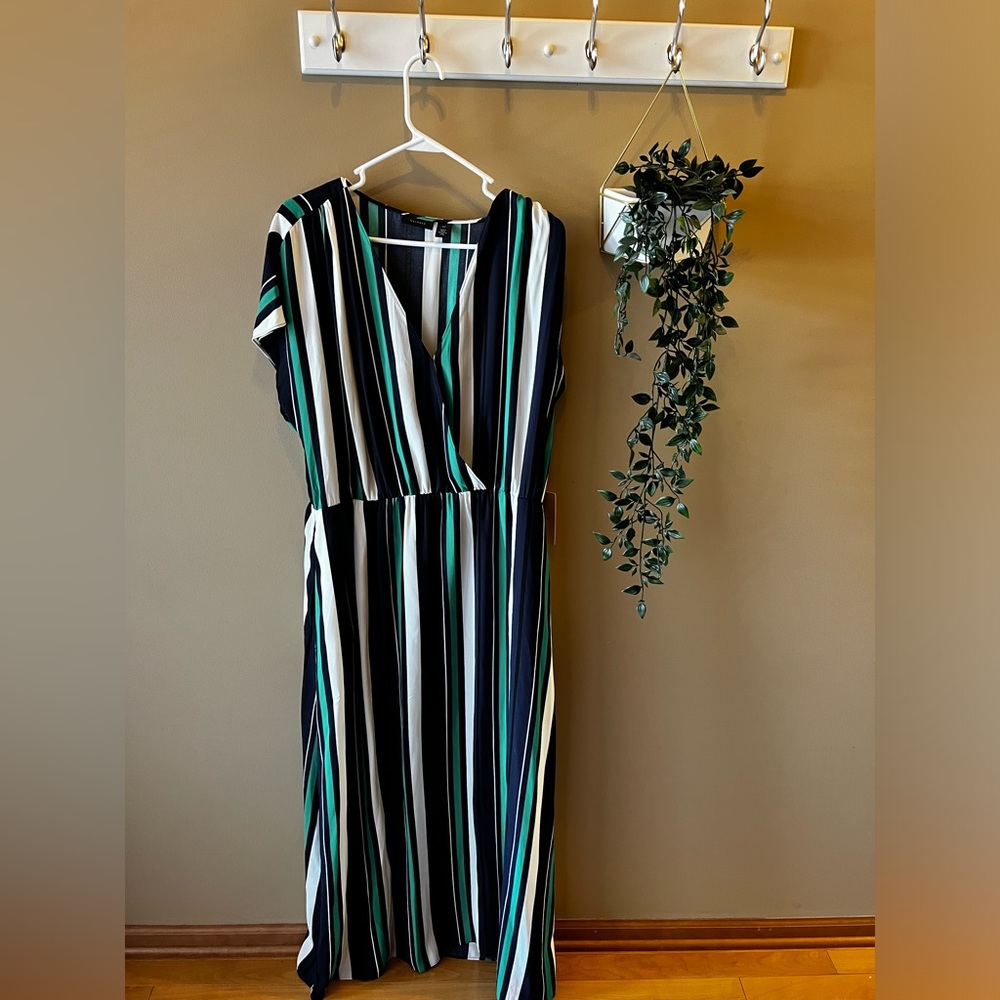 Halogen striped maxi dress